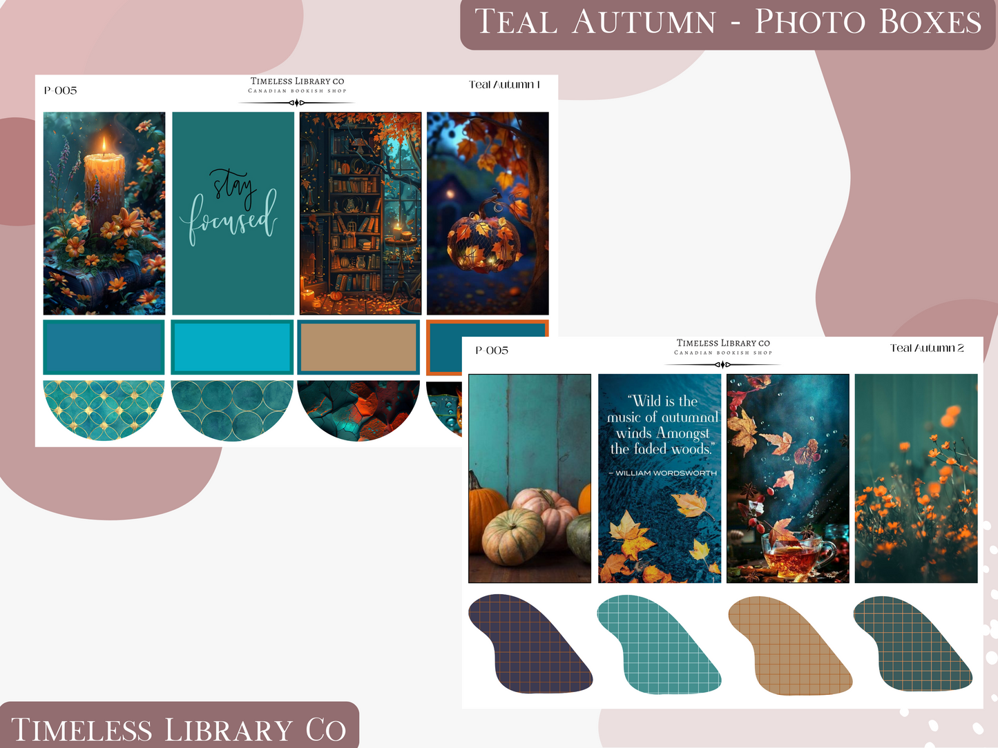 Teal Autumn Photo Boxes Set