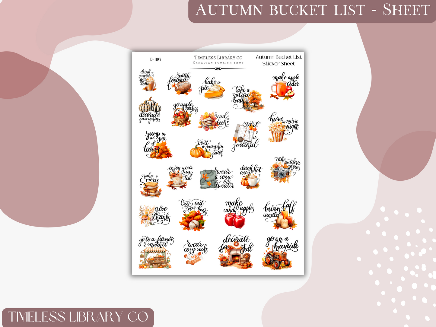 Fall Bucket List Sticker Sheet