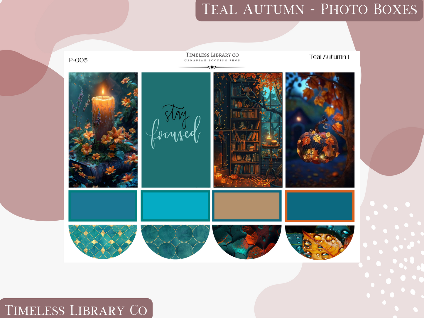 Teal Autumn Photo Boxes Set