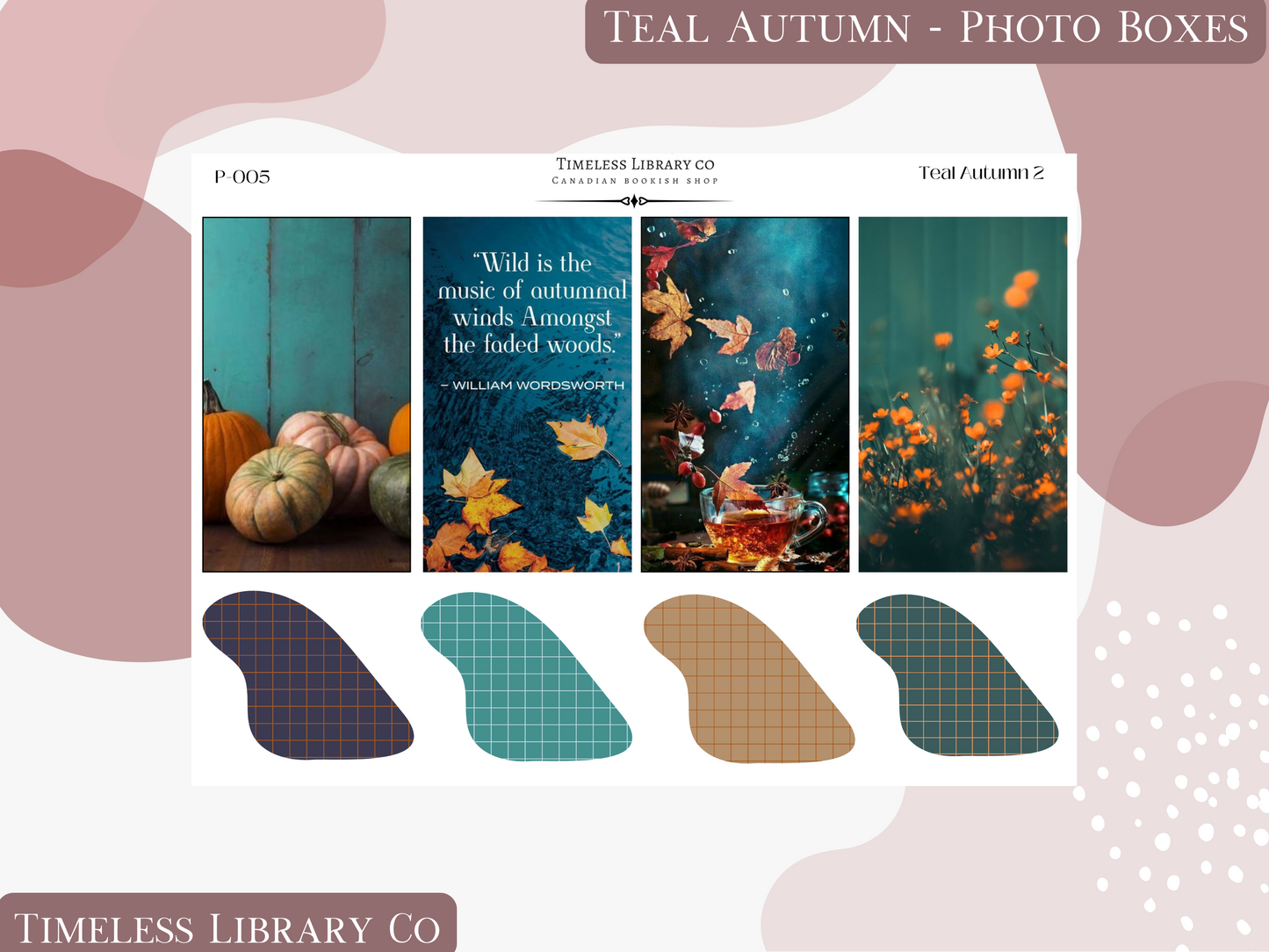 Teal Autumn Photo Boxes Set