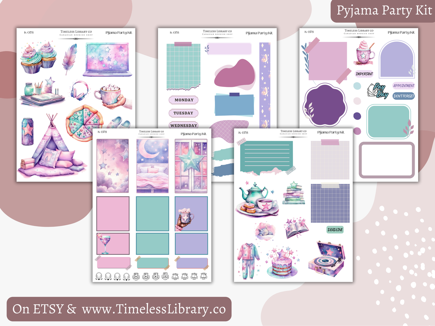 Pyjama Party Vertical Sticker Kit