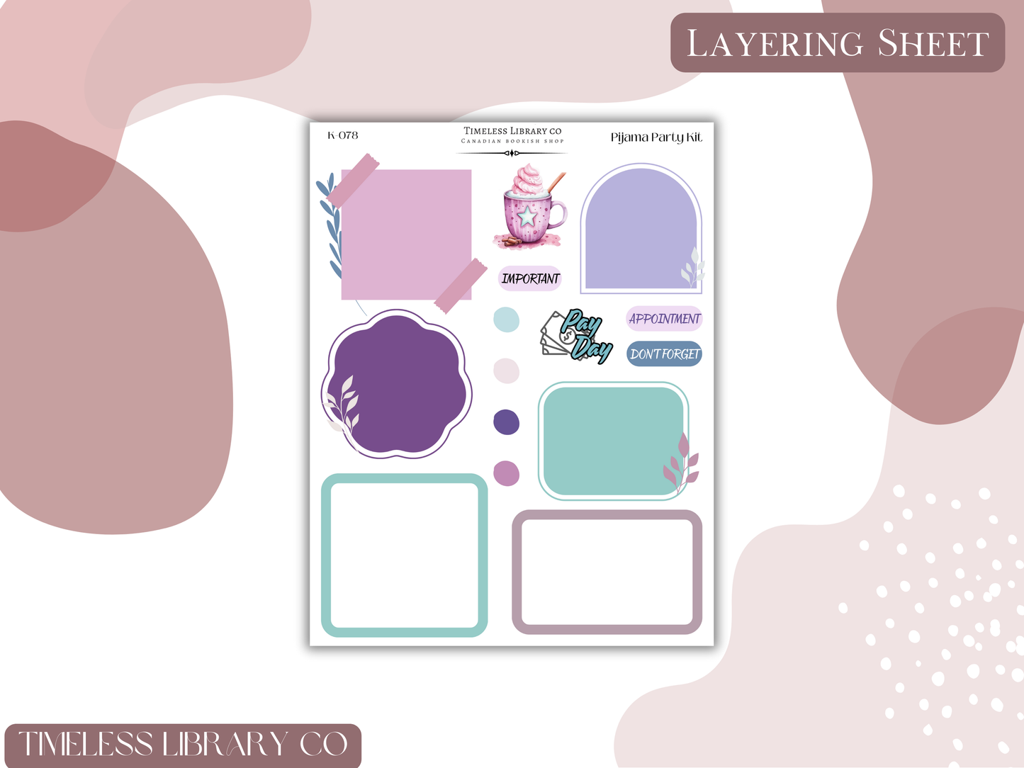 Pyjama Party Vertical Sticker Kit