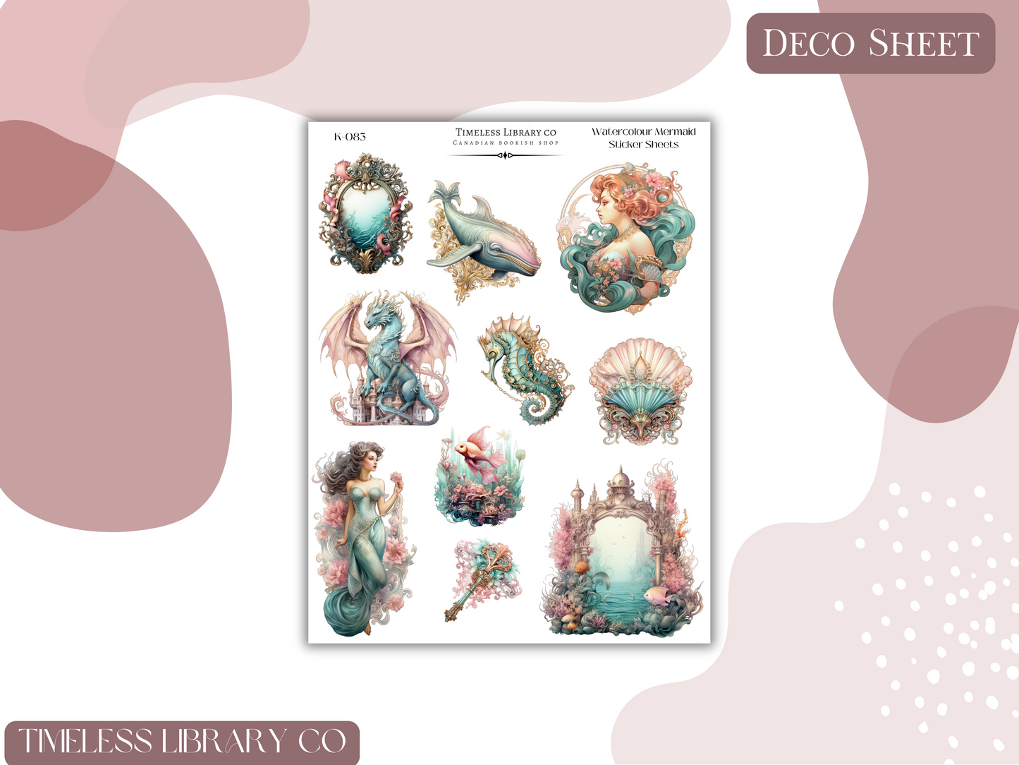 Watercolour Mermaid Vertical Sticker Kit