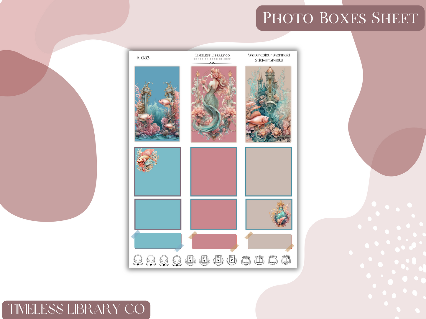 Watercolour Mermaid Vertical Sticker Kit