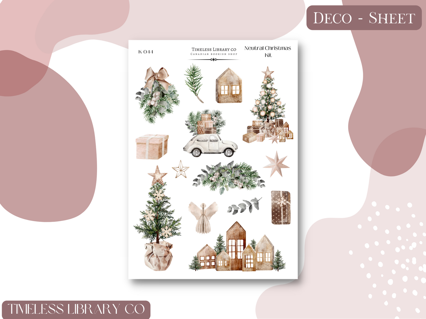 Neutral Christmas Vertical Sticker Kit