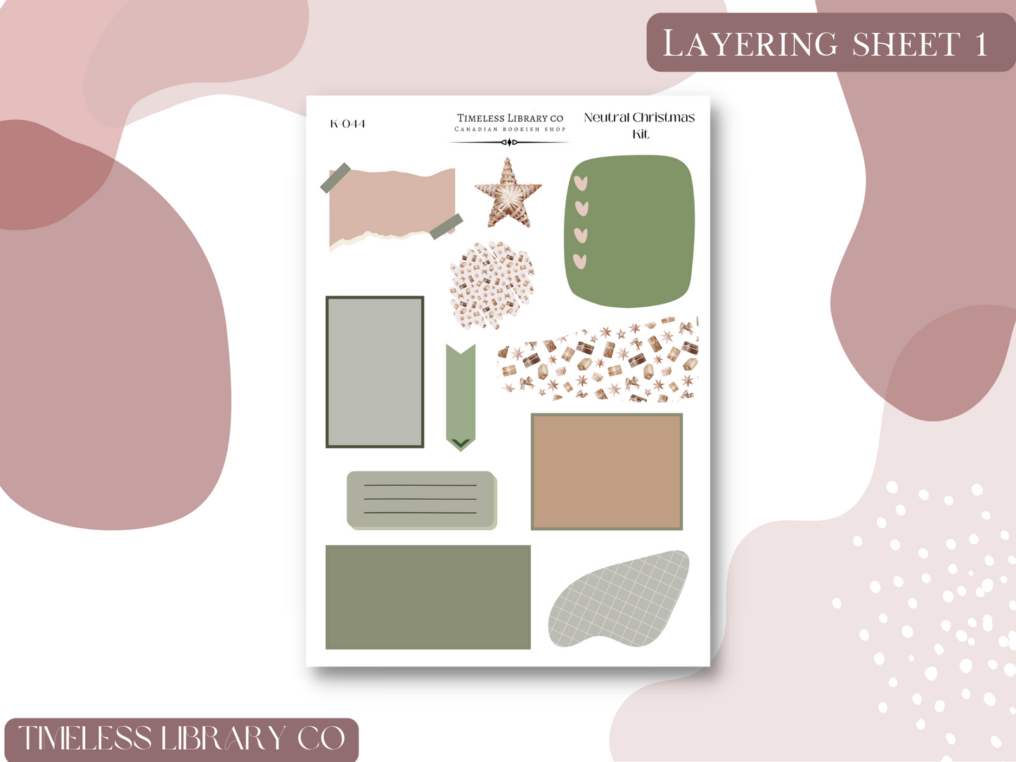 Neutral Christmas Vertical Sticker Kit