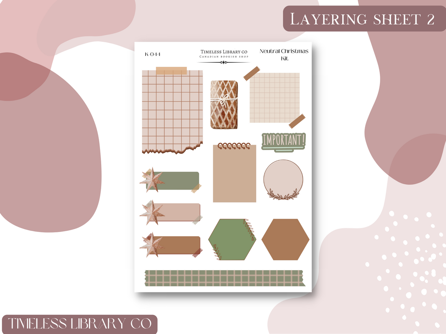 Neutral Christmas Vertical Sticker Kit