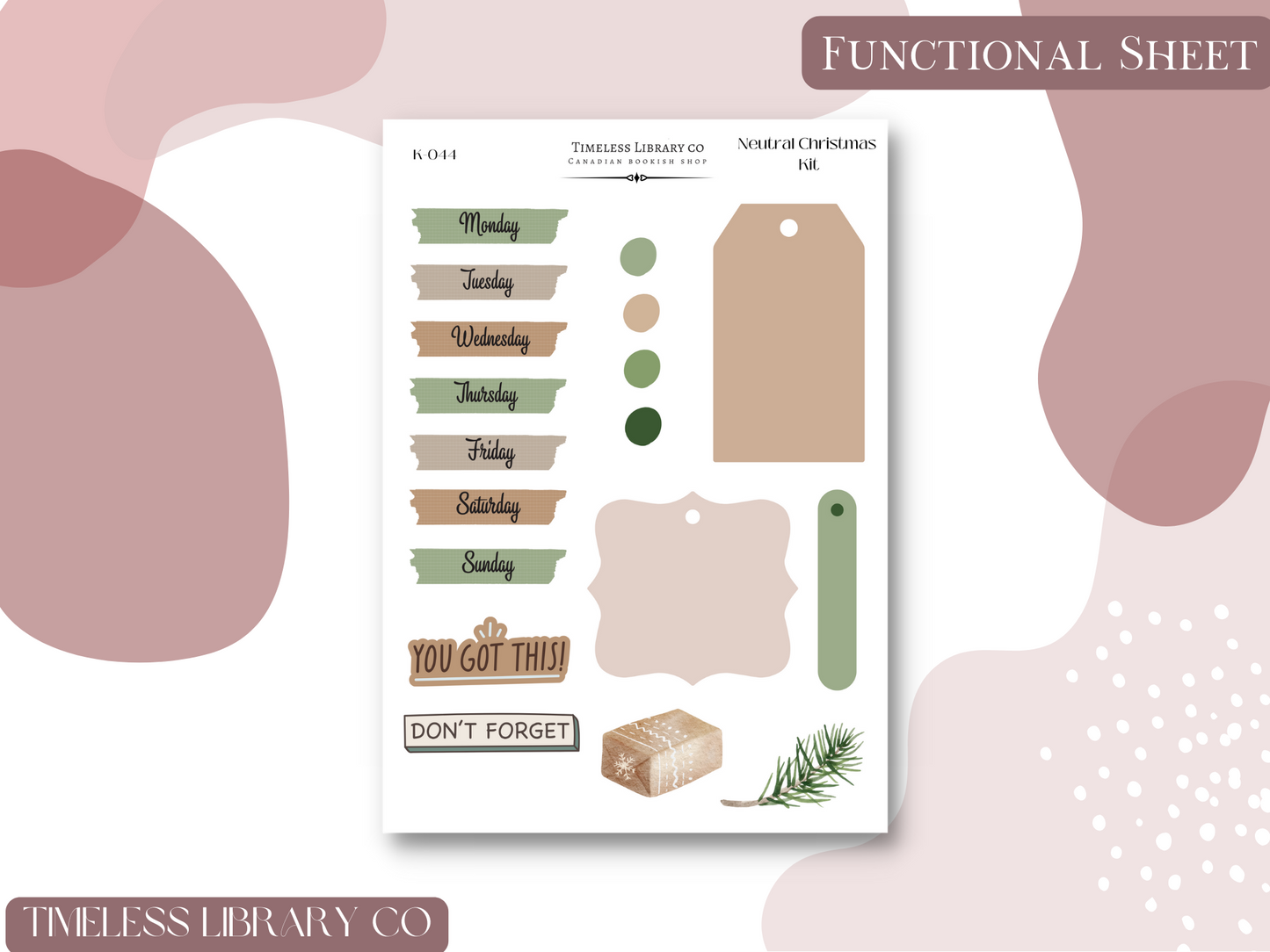 Neutral Christmas Vertical Sticker Kit