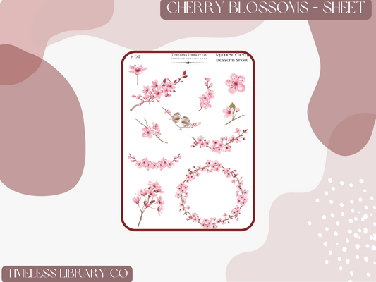 Japenese Cherry Blossom Sticker Sheet