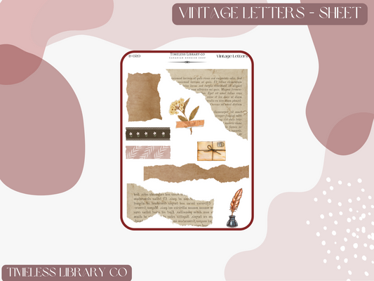 Vintage Letters Sticker Sheet