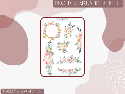 Peony Garland Sticker Sheet